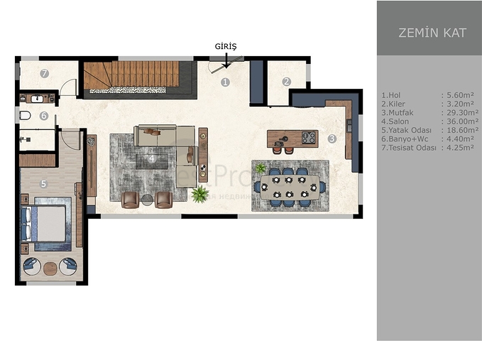 A 6+1 villa in Ermenek Antalya neighborhood