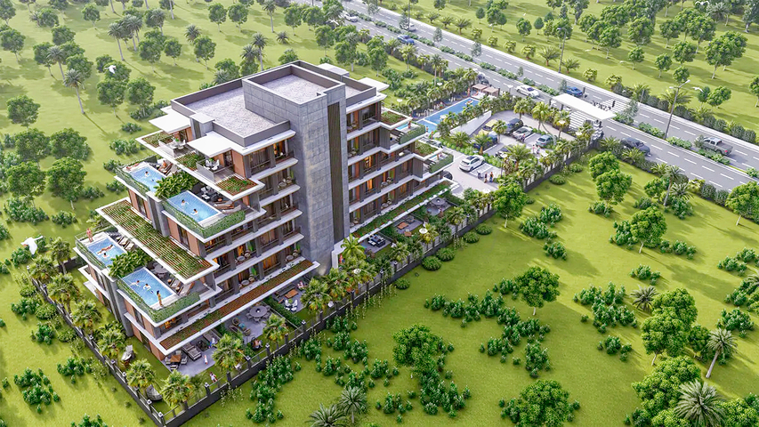 1+1 apartments in Altyntas - Antalya area 