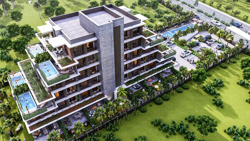 1+1 apartments in Altyntas - Antalya area 
