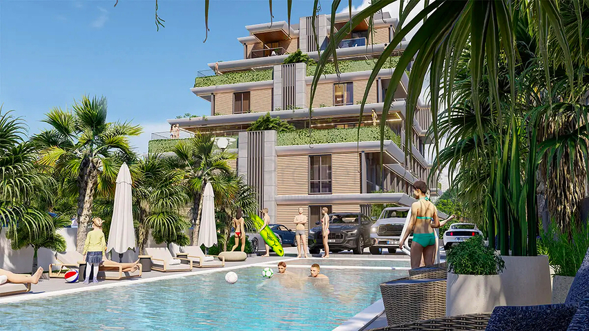 1+1 apartments in Altyntas - Antalya area 