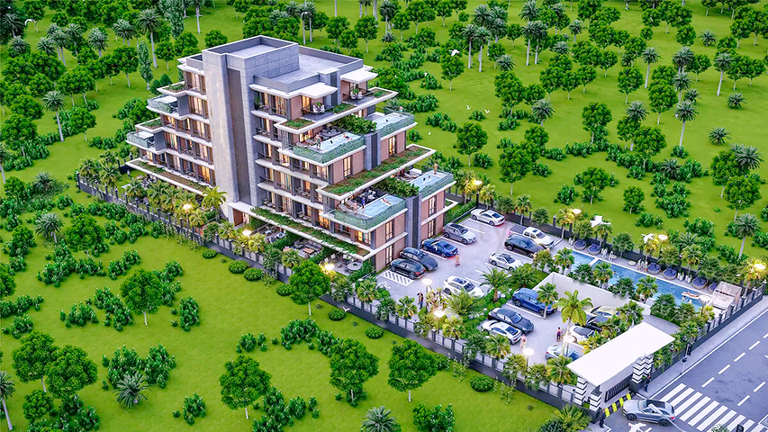 1+1 apartments in Altyntas - Antalya area 