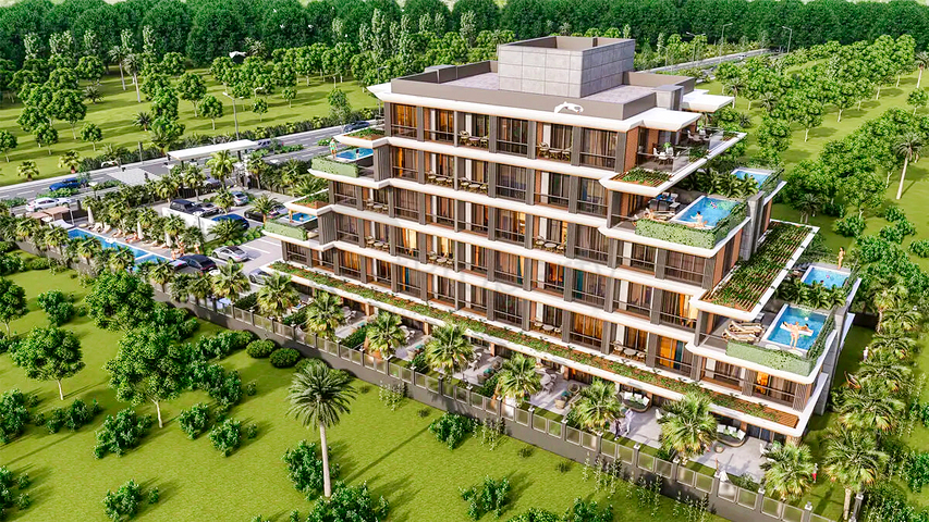1+1 apartments in Altyntas - Antalya area 