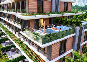 1+1 apartments in Altyntas - Antalya area 
