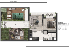 1+1 apartments in Altyntas - Antalya area 