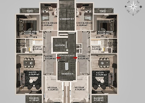 2+1 , 3+1 and 4+1 apartments in Kepez - Antalya area