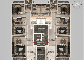 2+1 , 3+1 and 4+1 apartments in Kepez - Antalya area