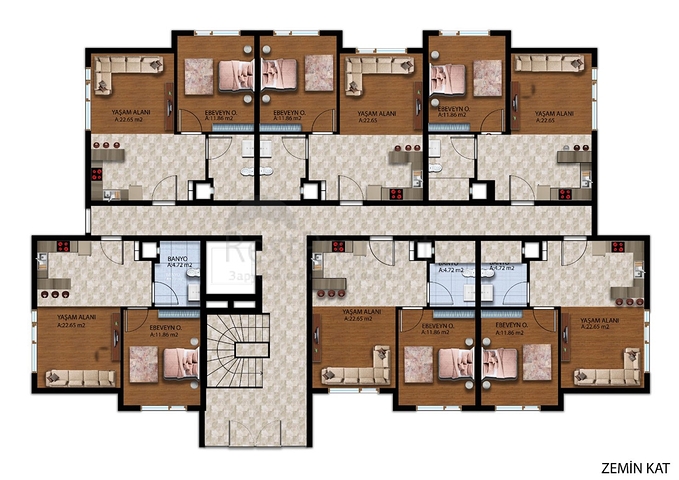 1+1 apartment in Altyntas - Antalya area 