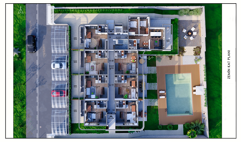 An investment project in the Guzelyurt - Antalya microdistrict 