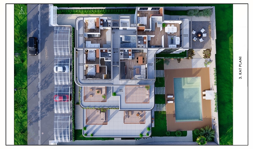 An investment project in the Guzelyurt - Antalya microdistrict 