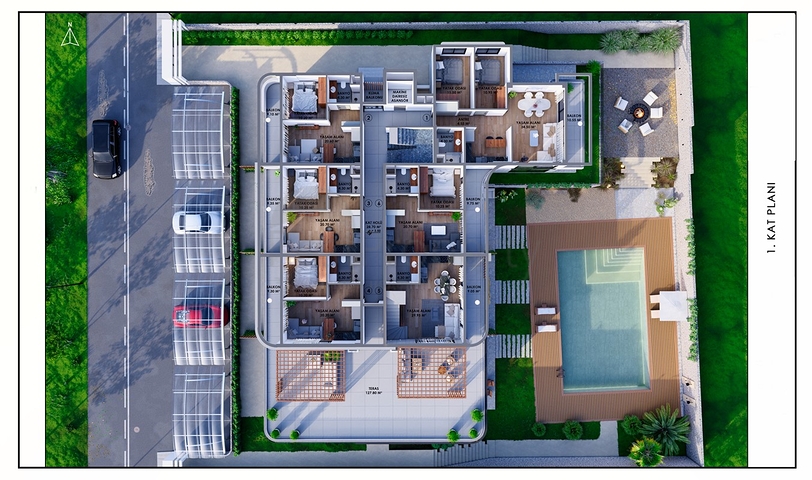 An investment project in the Guzelyurt - Antalya microdistrict 