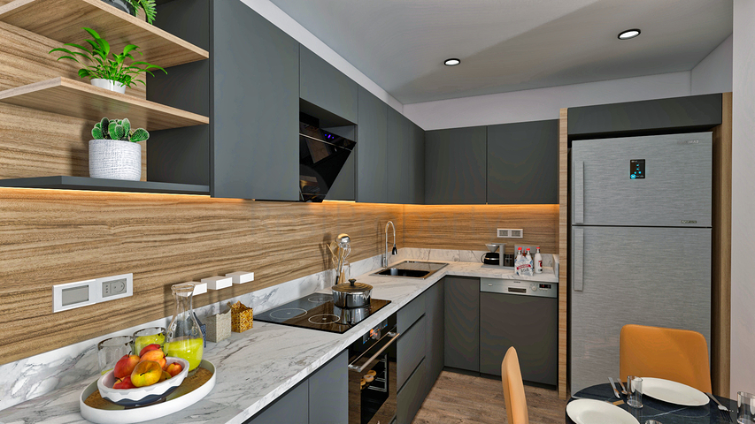 A 2+1 apartment in Altinkum - Antalya neighborhood 