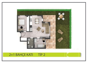 A 2+1 apartment in the Altynova - Antalya neighborhood 