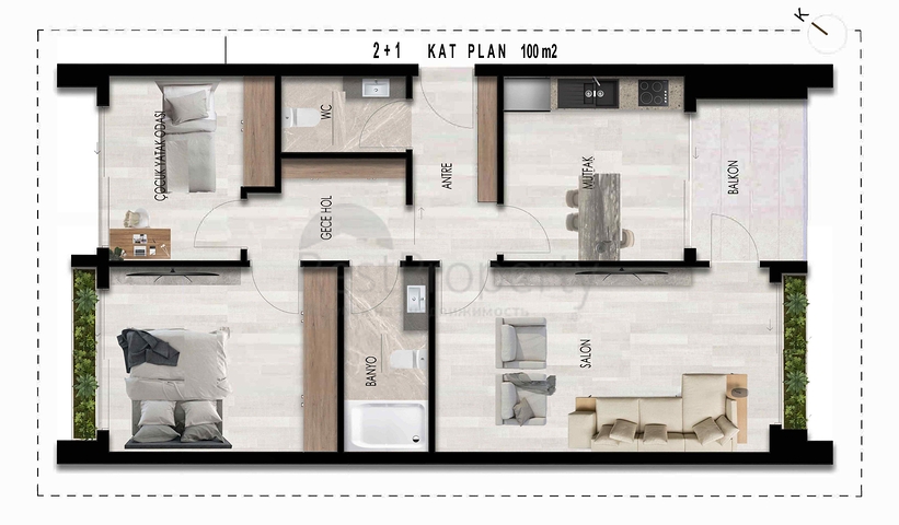1+1 and 2+1 apartments in Kepez - Antalya area 