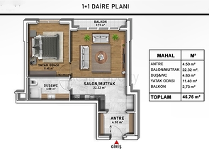 1+1 and 2+1 apartments in Doshemealti - Antalya area 