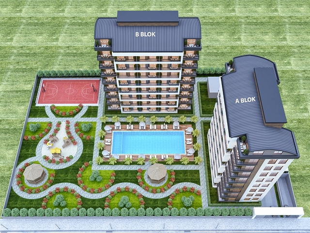 1+1 ,2+1 and 3+1 apartments in Ermenek - Antalya residential area 