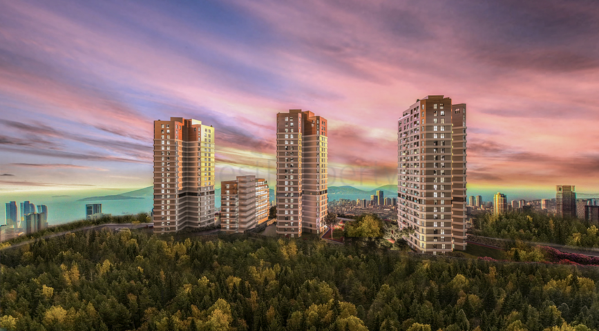 Residential complex on the highest hill in Istanbul, overlooking the Princes' Islands