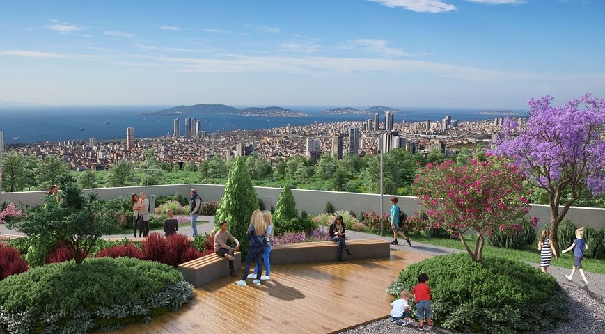 Residential complex on the highest hill in Istanbul, overlooking the Princes' Islands