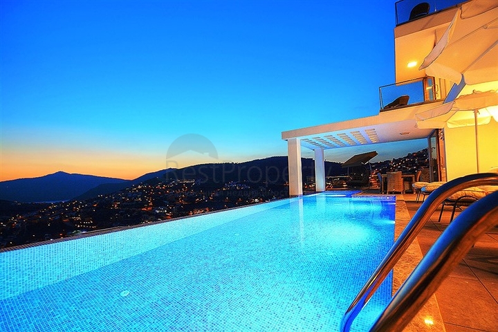 5+1 private villa in Kalkan with sea and island views