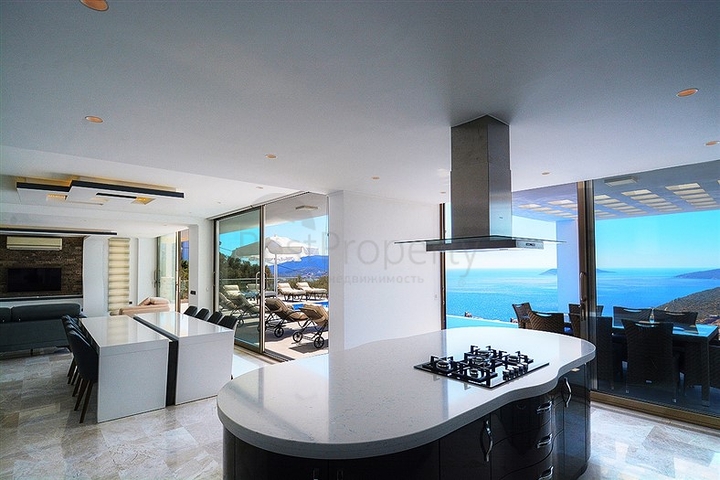 5+1 private villa in Kalkan with sea and island views