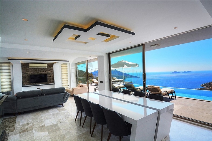 5+1 private villa in Kalkan with sea and island views