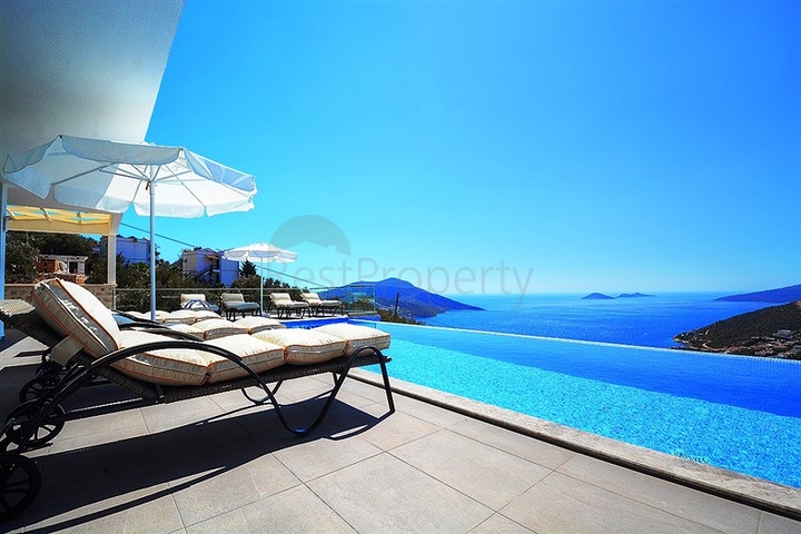5+1 private villa in Kalkan with sea and island views