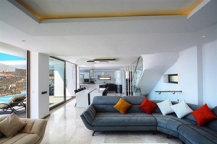 5+1 private villa in Kalkan with sea and island views