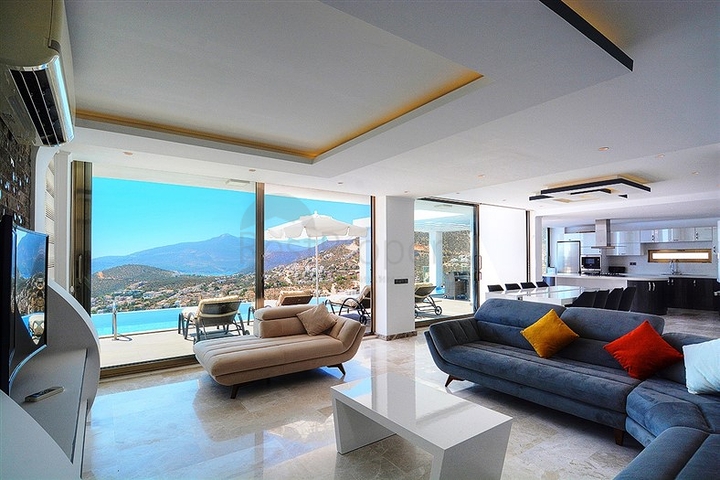 5+1 private villa in Kalkan with sea and island views