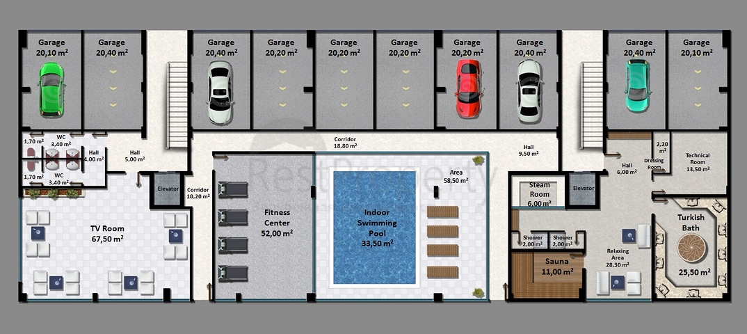 Apartments in a new modern complex in the center of Alanya