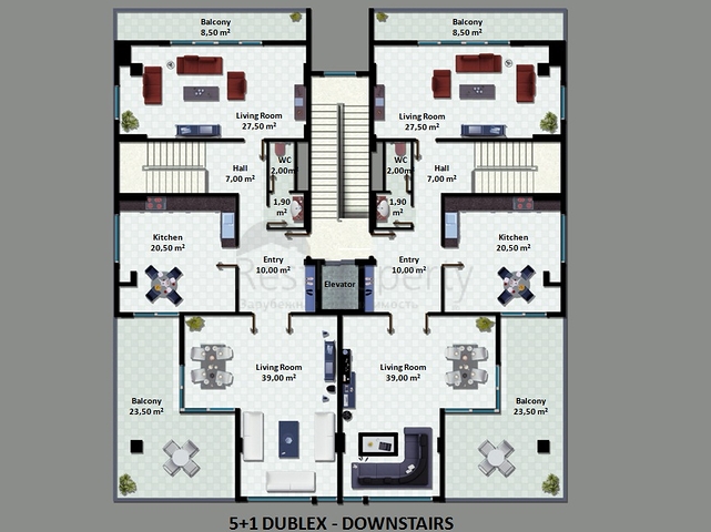 Apartments in a new modern complex in the center of Alanya