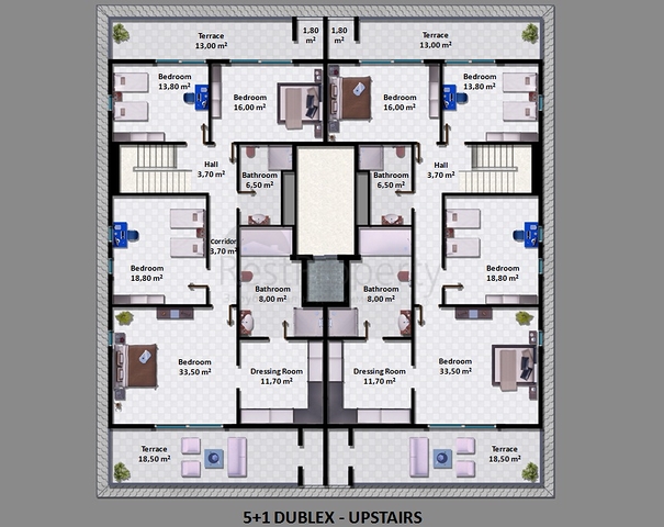 Apartments in a new modern complex in the center of Alanya