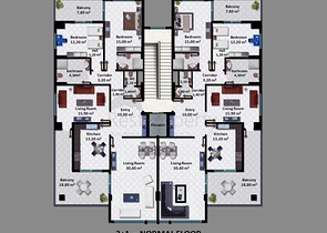 Apartments in a new modern complex in the center of Alanya