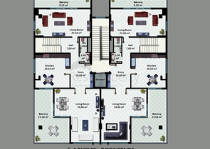 Apartments in a new modern complex in the center of Alanya