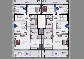 Apartments in a new modern complex in the center of Alanya