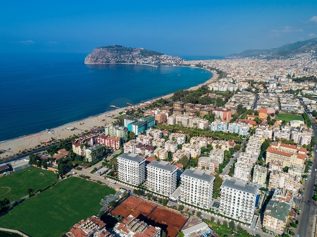 Luxury apartments for rent, with a 2+1 layout in the center of Alanya