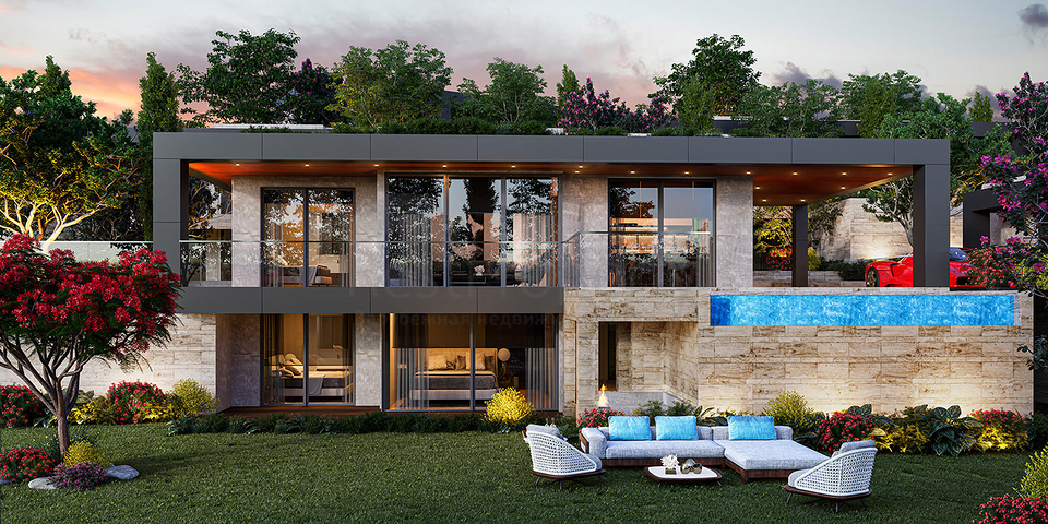 Luxury villa project with panoramic views of the Aegean Sea!