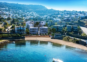 4+1 penthouse in a complex on the first coastline in the beautiful bay of Kucukbuk, Bodrum