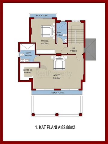 Investment project of a villa 4 + 1 in Fethiye Calis