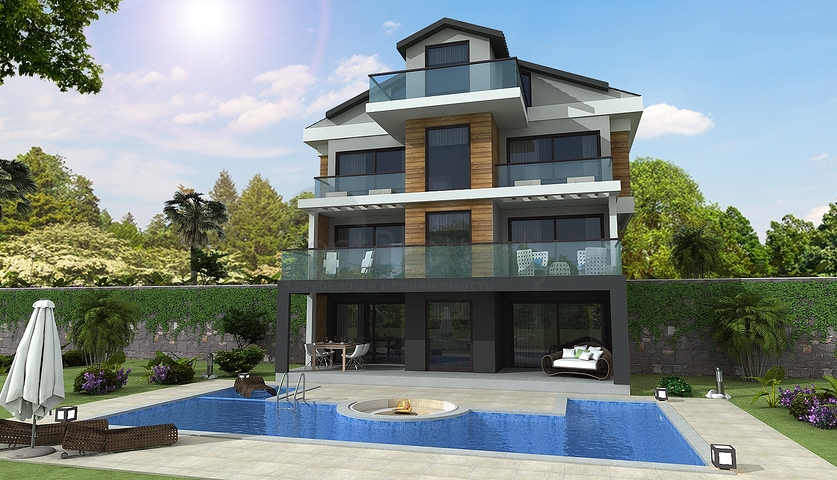 Detached villas 4 + 1 in Gecek Fethiye