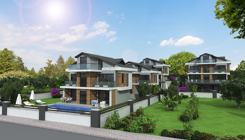 Detached villas 4 + 1 in Gecek Fethiye