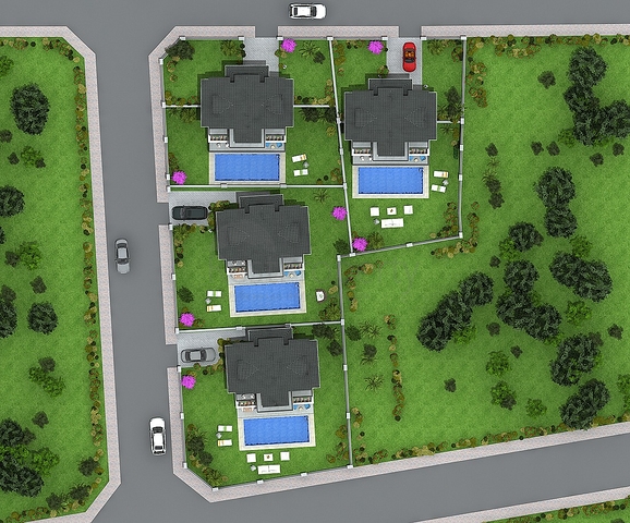 Detached villas 4 + 1 in Gecek Fethiye