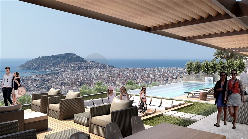 Sea and Castle View -Luxury Complex -in Alanya Center 