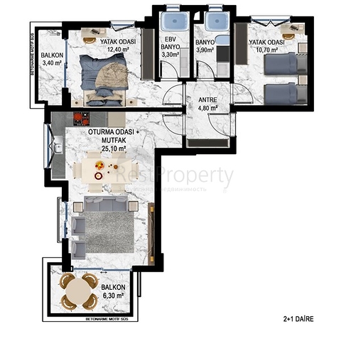 Installment plan - close to sea -new project -in Kestel / Alanya 