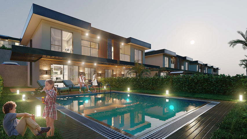 3+1 and 4+1 villas in an eco-friendly complex surrounded by coniferous forest in the area of Dortepe in the eastern part of Bodrum. 3+1 and 4+1 villas in an eco-friendly complex surrounded by coniferous forest in the area of Dortepe in the eastern part of Bodrum.