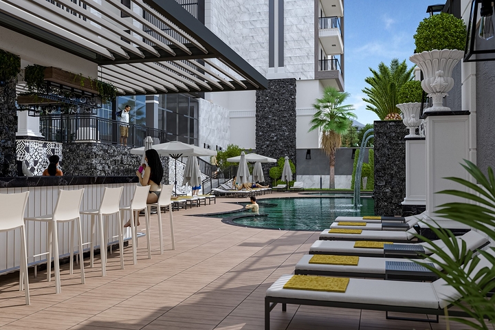 Modern Life style - 1 bedroom apt - in Kargicak / Alanya 