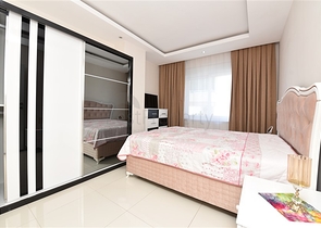 2+1 apartment with separate kitchen 125 m from the sea in Mahmutlar district