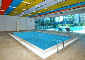 2+1 apartment with separate kitchen 125 m from the sea in Mahmutlar district