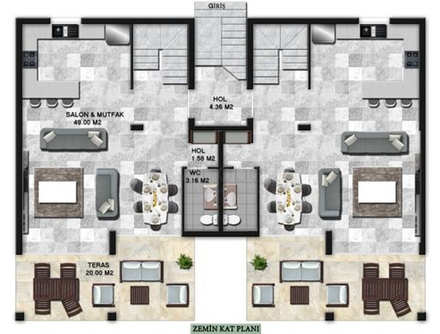 A project of residences with panoramic sea and mountain views in the Gunduan area