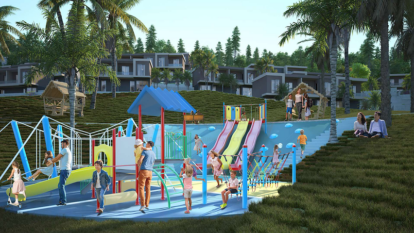 A new investment project surrounded by forests at the excavation stage in the Bogazichi area