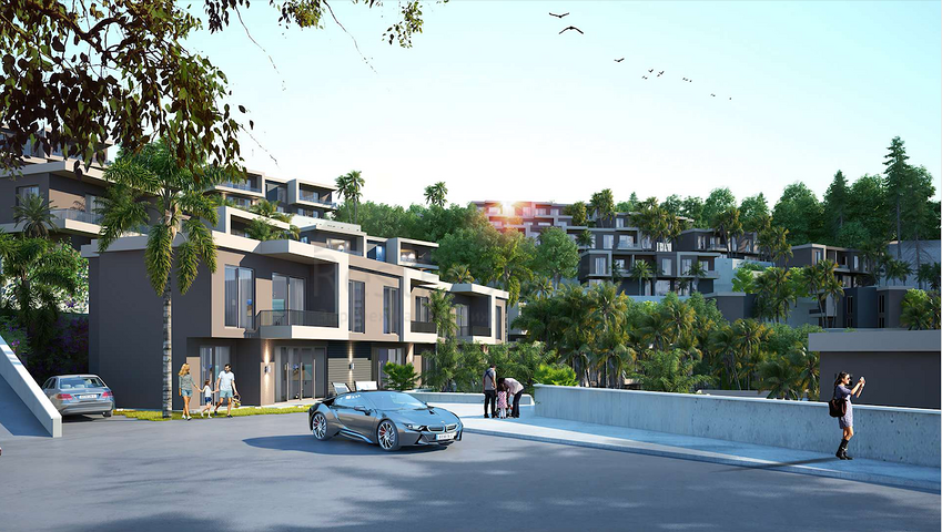 A new investment project surrounded by forests at the excavation stage in the Bogazichi area