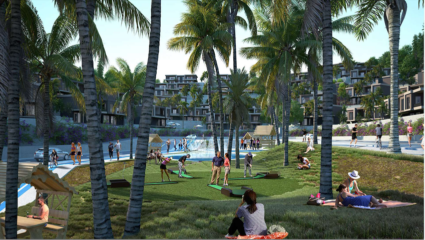 A new investment project surrounded by forests at the excavation stage in the Bogazichi area